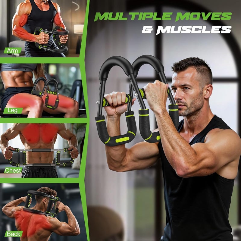 Vanlgs Twister Arm Trainer for Men, Chest Workout Equipment 5-Level Adjustable (40-130lb) with Ergonomic 27° Targets Biceps/Clip/Thigh, Portable Exerciser for Home Gym Travel Fitness - Image 2